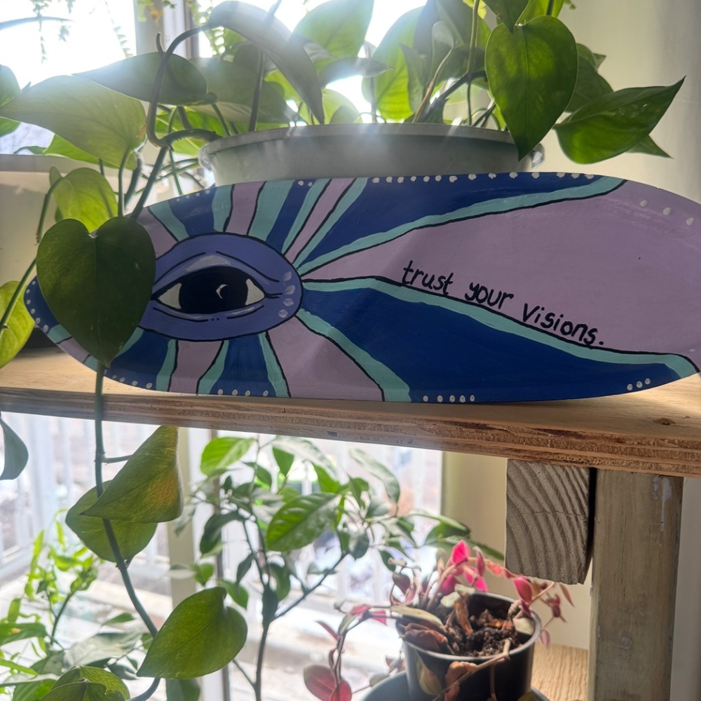 👁️ Hand-Painted "Trust Your Visions" Boho Wooden Altar Tray